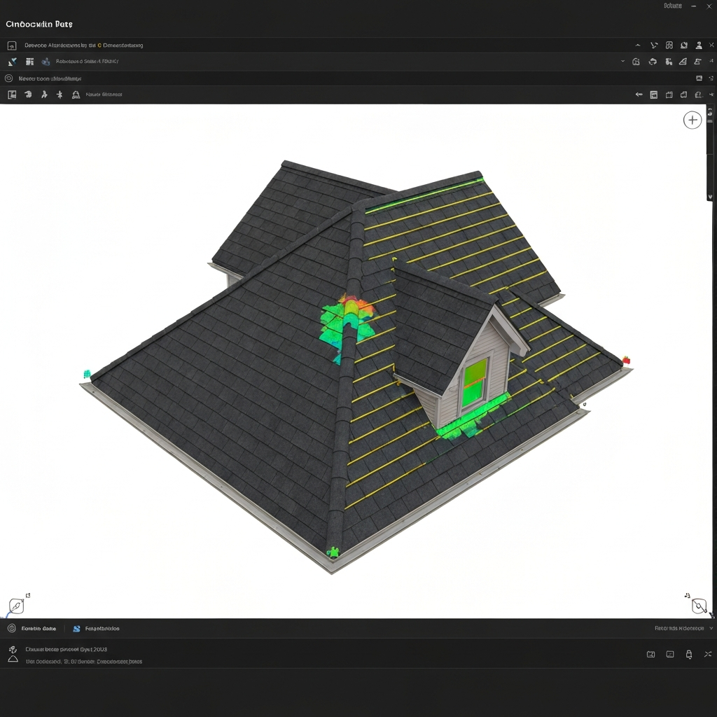 3D digital twin model of a residential roof generated from drone data